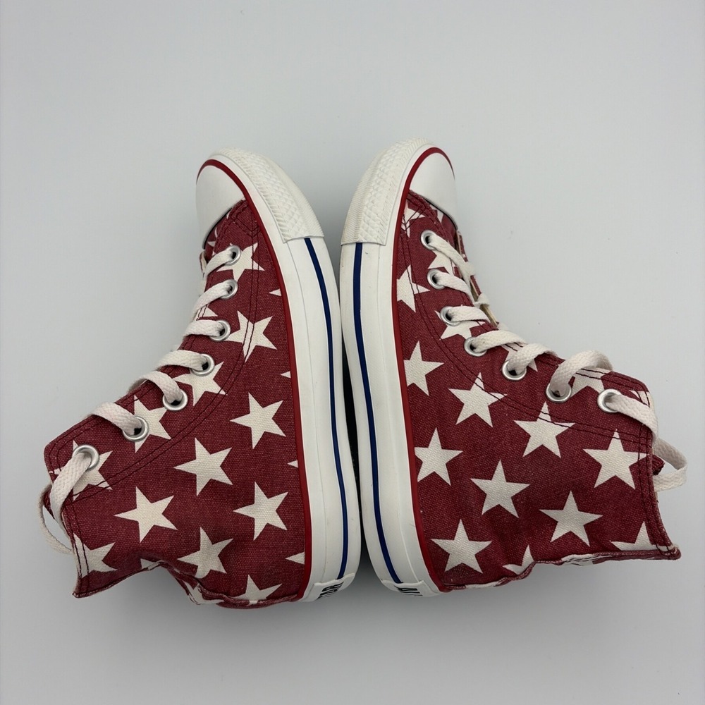 Converse All Star Chuck Taylor High Top Sneakers Youth Size 3 Black Red Stars - Picture 4 of 15